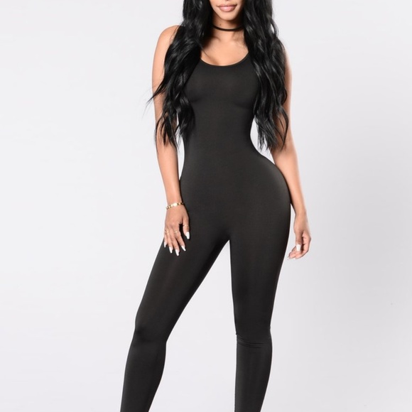 Fashion Nova Pants - Fashion Nova-Black Tank Jumpsuit